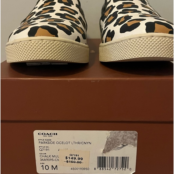 Coach Parkside Ocelot Leather slip on sneakers. - Picture 2 of 8